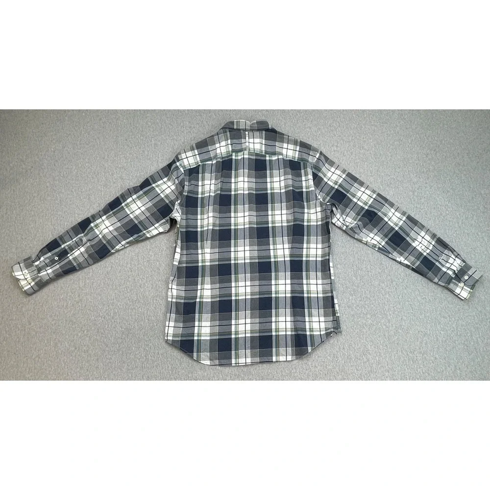 Banana Republic Shirt Mens Medium Plaid 100% Cotton Button Up Grant Fit